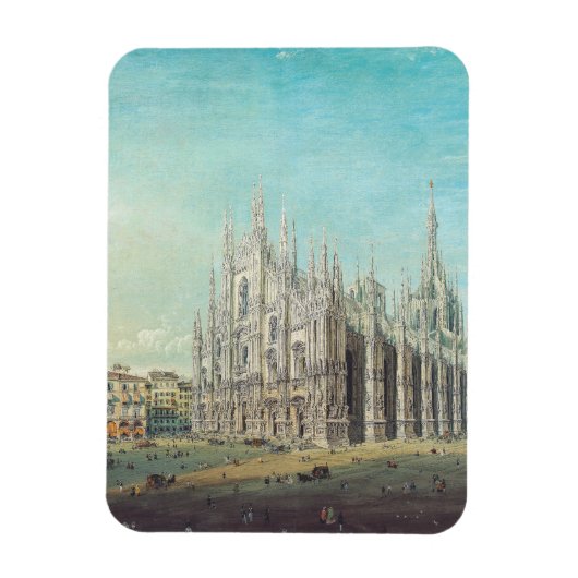 Piazza del Duomo in Milaan door Carlo Bossoli Magneet (Verticaal)