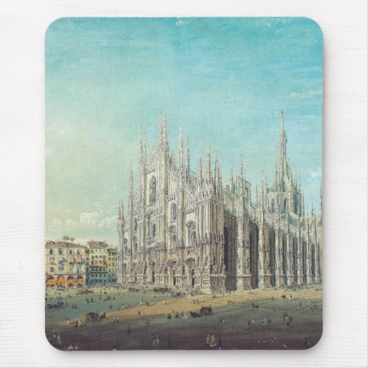 Piazza del Duomo in Milaan door Carlo Bossoli Muismat (Voorkant)