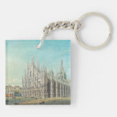 Piazza del Duomo in Milaan door Carlo Bossoli Sleutelhanger (Achterkant)