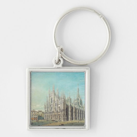 Piazza del Duomo in Milaan door Carlo Bossoli Sleutelhanger (Voorkant)