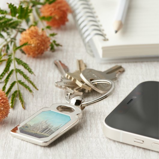 Piazza del Duomo in Milaan door Carlo Bossoli Sleutelhanger (Zijkant)