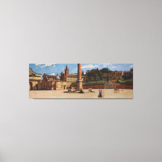 Piazza del Popolo in Rome (1900) Aleksander Gierym Canvas Afdruk (Voorkant)
