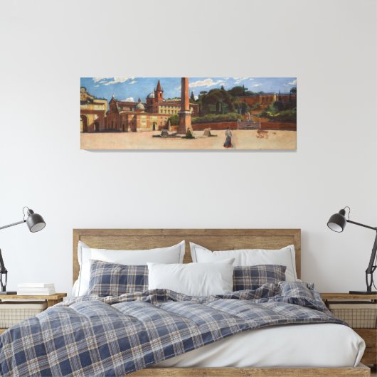 Piazza del Popolo in Rome (1900) Aleksander Gierym Canvas Afdruk (Insitu (Slaapkamer))
