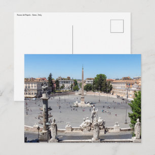 Piazza del Popolo - Rome, Italië Briefkaart