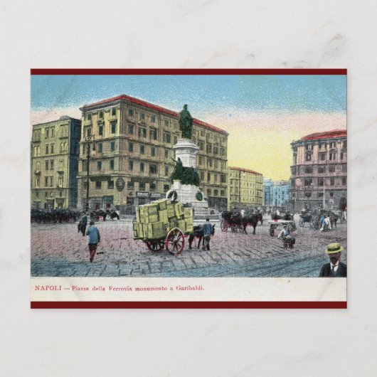 Piazza della Ferrovia, Napels, Italië Briefkaart (Voorkant)
