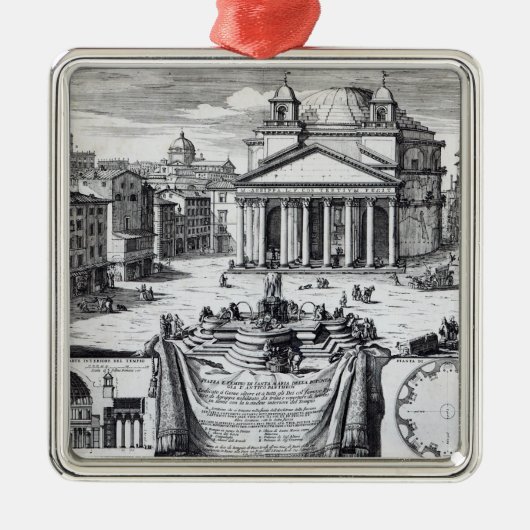 Piazza della Rotonda met een uitzicht van Pantheon Metalen Ornament (Voorkant)