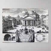 Piazza della Rotonda met een uitzicht van Pantheon Poster (Voorkant)