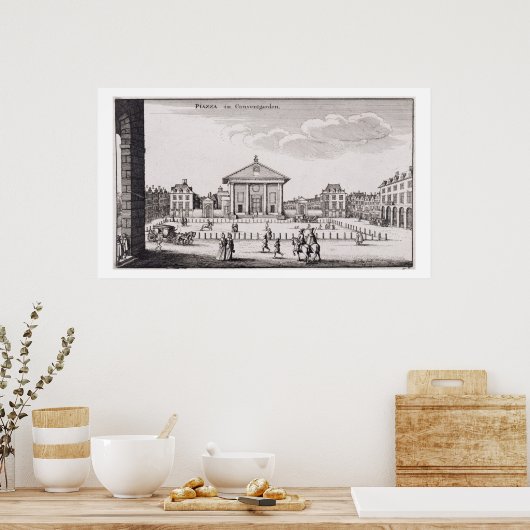 Piazza in Covent Garden, 1647 (graving) Poster (Keuken)