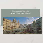 Piazza Navona, aangepaste uitnodiging voor Rome-ku (Voorkant / Achterkant)