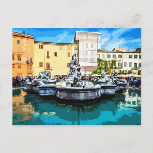 Piazza Navona - fontein Square Rome Italië Briefkaart (Voorkant)