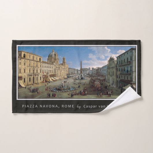 Piazza Navona, kunsthanddoek uit Rome Handdoek (Handdoek)