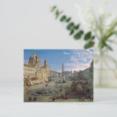 Piazza Navona, Rome art custom briefkaart (Staand voorkant)