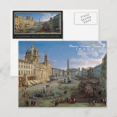 Piazza Navona, Rome art custom briefkaart (Voorkant / Achterkant)