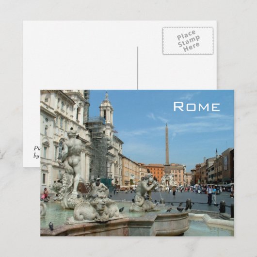 Piazza Navona - Rome Briefkaart (Voorkant / Achterkant)