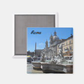 Piazza Navona-Rome, Italië Magneet (Voorkant / Achterkant)