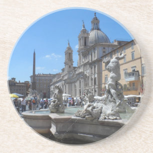 Piazza Navona-Rome, Italië Zandsteen Onderzetter