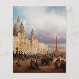 Piazza Navona Rome Markt 1850s Kunst