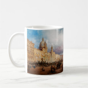 Piazza Navona Rome Markt 1850s Kunst Koffiemok