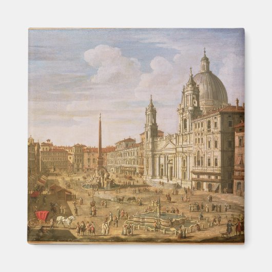 Piazza Navona, Rome, naar het zuiden gericht op Pa Magneet (Voorkant)