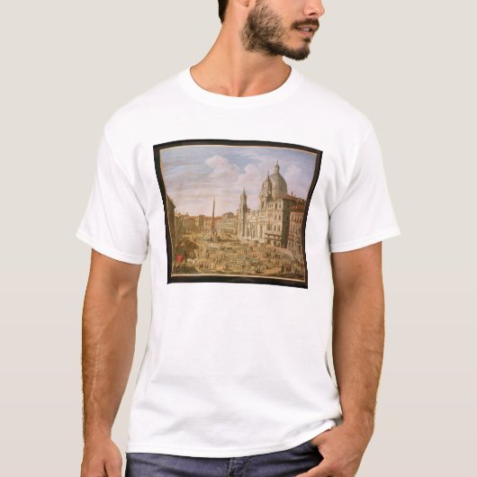 Piazza Navona, Rome, naar het zuiden gericht op Pa T-shirt (Voorkant)