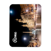 Piazza Navona 's nachts onder volle maan - Rome Magneet (Verticaal)