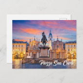 Piazza San Carlo, Turin, Italy Briefkaart (Voorkant / Achterkant)