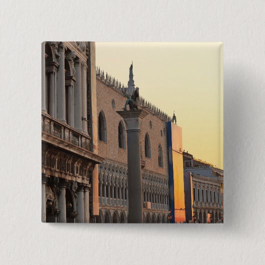 Piazza San Marco, Sint-Marcusplein, Venetië Vierkante Button 5,1 Cm (Voorkant)