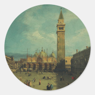 Piazza San Marco van Canaletto Ronde Sticker