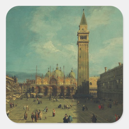 Piazza San Marco van Canaletto Vierkante Sticker (Voorkant)