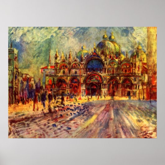 Piazza San Marco, Venetië door Pierre Renoir Poster (Voorkant)