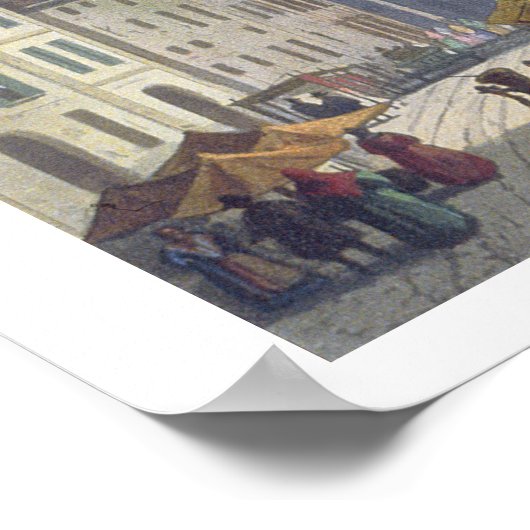 Piazza Santo Stefano uit de Uitzichten van Milaan Poster (Hoek)