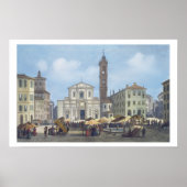 Piazza Santo Stefano uit de Uitzichten van Milaan Poster (Voorkant)