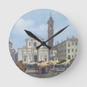 Piazza Santo Stefano uit de Uitzichten van Milaan Ronde Klok