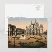 Piazza van de kathedraal, Milaan, Italië klassiek  Briefkaart (Voorkant / Achterkant)