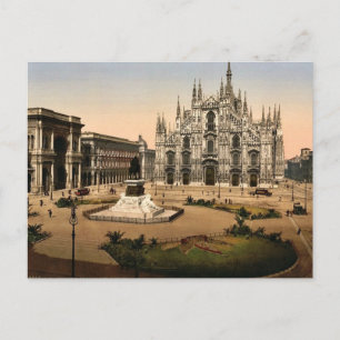 Piazza van de kathedraal, Milaan, Italië klassiek  Briefkaart