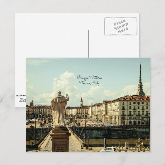 Piazza Vittorio, Torino, Italië Briefkaart (Voorkant / Achterkant)