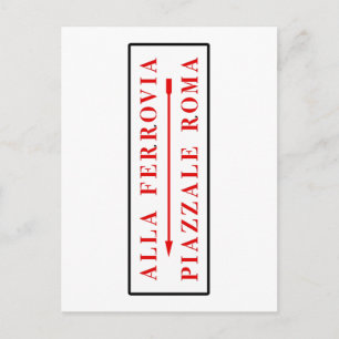 Piazzale Roma, Venetië, Italiaanse straatnaam Briefkaart