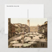 Piazzi delle Erbe, Verona, Italië Briefkaart (Voorkant / Achterkant)
