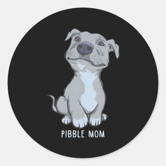 Pibble mama Pittie Love Pitbull Ronde Sticker (Voorkant)