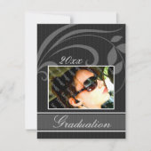 Pic Black Open House Graduation Invitations Kaart (Voorkant)