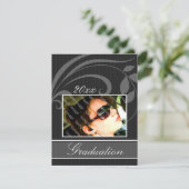 Pic Black Open House Graduation Invitations Kaart (Staand voorkant)
