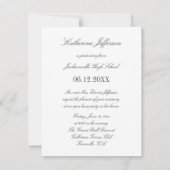 Pic Black Open House Graduation Invitations Kaart (Achterkant)