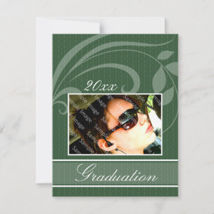 Pic Green Open House Graduation Invitations Kaart