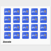 pic-K reversspeld Vierkante Sticker (Vel)