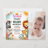 Pic Zoo zebra safari In Twee De Wilde 2e Verjaarda Kaart (Voorkant)