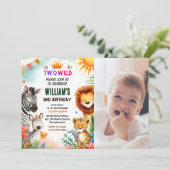 Pic Zoo zebra safari In Twee De Wilde 2e Verjaarda Kaart (Staand voorkant)