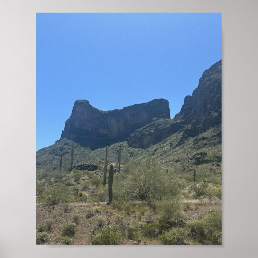 Picacho Peak Arizona Desert Landscape Mountains Poster (Voorkant)
