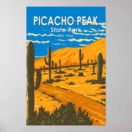 Picacho Peak State Park Arizona Retro Poster (Voorkant)