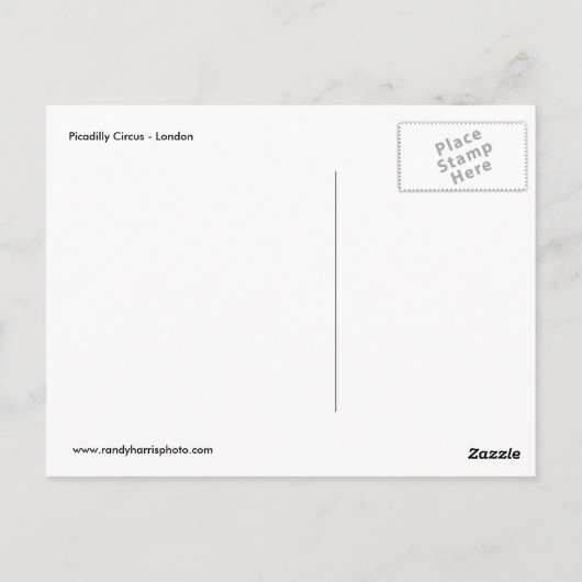 Picadilly Circus - Londen Briefkaart (Achterkant)