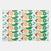 Picante Fiesta Chili kleurrijk patroon Theedoek (Horizontaal)